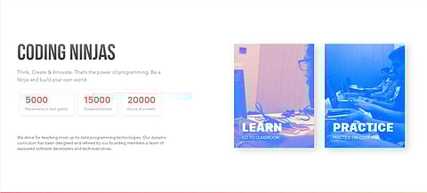The Coding Ninjas online platform| Pic: Coding Ninjas