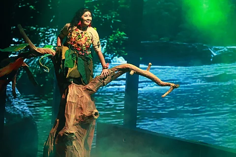 A scene from the play, Hidimbi enacted by Gayathri Padmanabhan (Pic: Gayathri Padmanabhan)