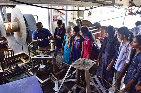 Students in the ship (Pic: Albin Mathew)