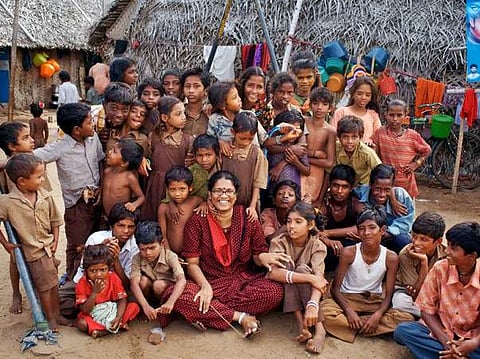 Revathi with children at Vanavil Trust|Pic: Vanavil Trust