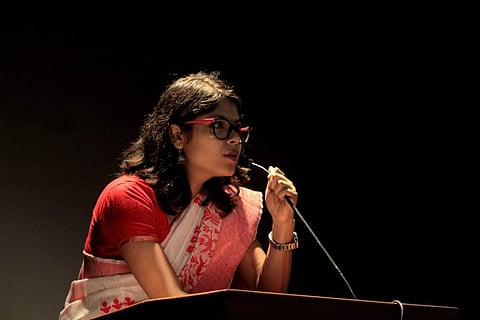 Speaking at the presidential debate| Pic: Mimosa