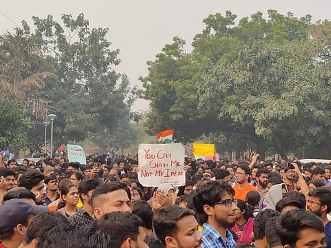 Students during the protest (pic: Social Media)
