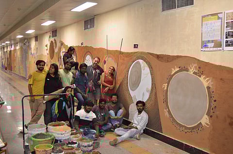 A team of students and others who were part of Art in Transit project (Pic: Yash Phandari)