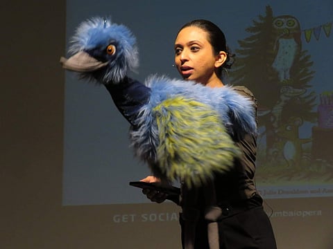 Shreedevi at a puppet play (Pic: Shreedevi Sunil)