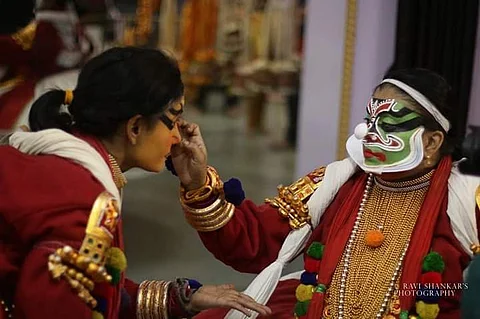 The group received the Nari Shakthi Puraskar from the President of India for their contribution to Kathakali