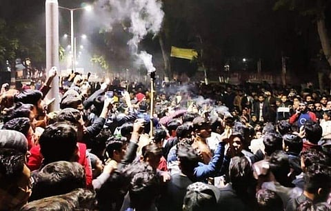 The students in protest