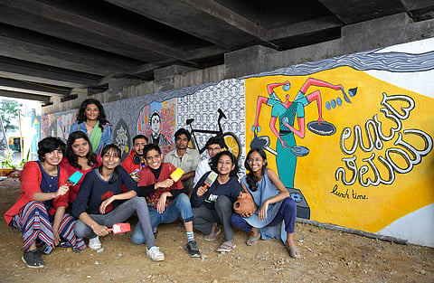 A team of students from Srishti School of Art, Design and Technology (Pics: Meghana Sastry)