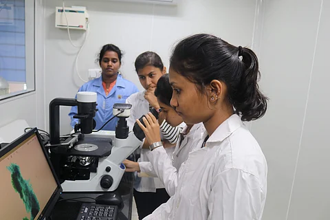 Female students at one of the labs of the university (Pic: CUTN)