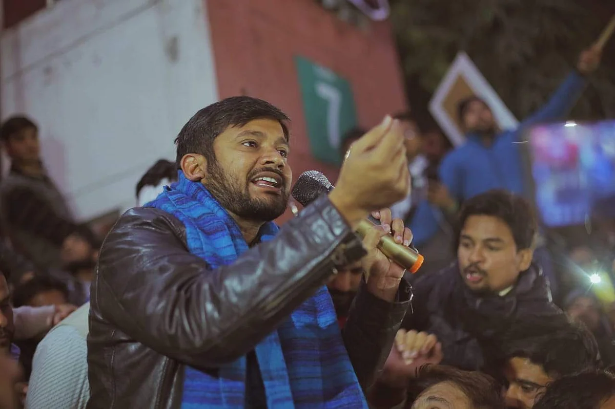 Kanhaiya at the protest