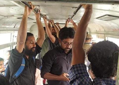The students's bus was rerouted by police officers