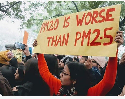 An anti CAA protester