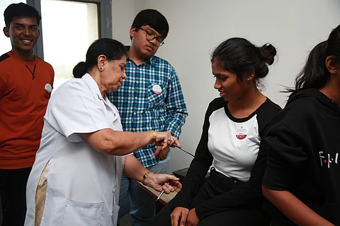 Students attending a session at the Mini Med School workshop