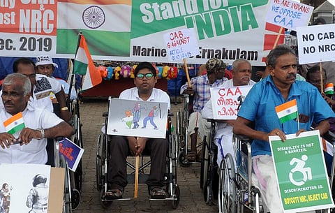 Ameer during the protest (Pic: Express / A Sanesh)