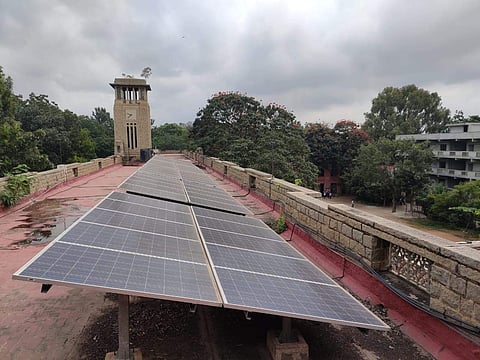 Solar Panels on the rooftop of Government PU college (Pic: Rashmi Patil)