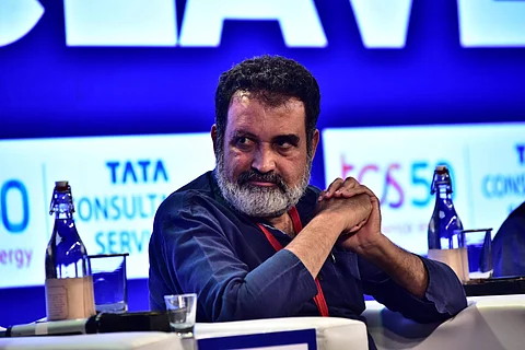 T V Mohandas Pai during an intense discussion at the ThinkEdu Conclave 2019 (Pic: Express)