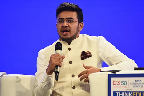 BJP IT Cell Chief and BJP Youth Wing General Secretary Tejasvi Surya (Pic: Express- Ashwin Prasath)