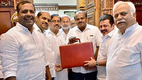 Chief Minister H D Kumaraswamy before presenting the state budget for the financial year 2019-20  (Pic: PTI)