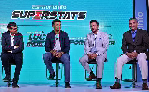 (L__R)_Sambit_Bal,Editor-in-chief, ESPNcricinfo, Rahul Dravid, Former Indian Captain, Sanjay Manjrekar, ESPNcricinfo expert and Dr Raghunathan Rengaswamy, IIT Madras  (Pic: IIT Madras)