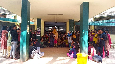 This is the first time that a large number of students in this college have come together, without any political backing (pic: Salmath KS)