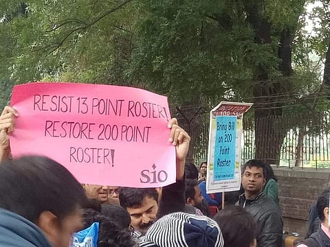 The 13 point roster system has faced strong protests from the teaching and student community