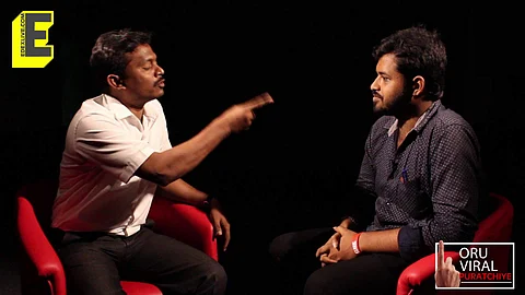 AISF, Babu Kumar, Tiruvallur candidate in discussion with N Vikraman, an independent