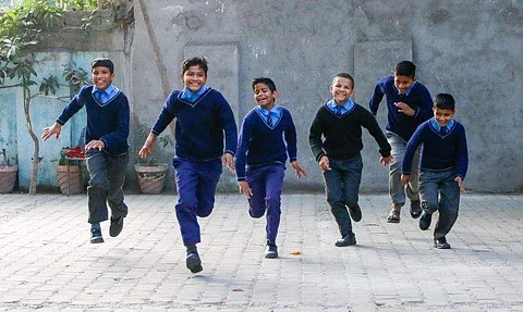 The boys of Rajkiya Purva Madhyamik Vidyalaya  (pic: Ketto)