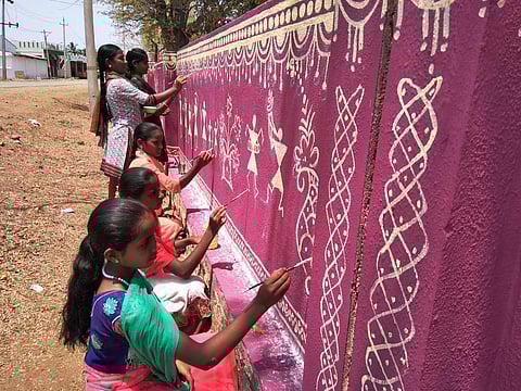 Warli touch: This warli art made by students is the most like by villagers in Gunderi