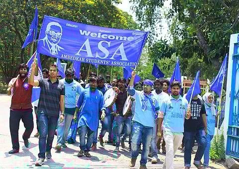 The Ambedkar Students' Association at a rally