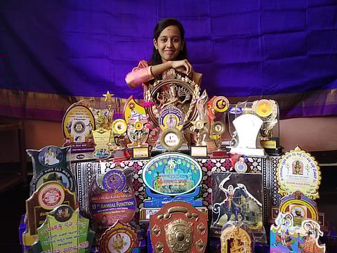 Bharatanatyam skating and performs