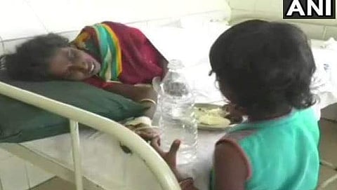 The six-year-old child has been begging in and around the hospital premises since the last one week  (Pic: ANI)