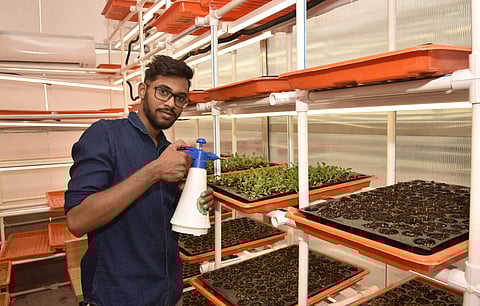 Vihari says that they are reimagining what agriculture looks like in a world where water is scarce and people live in cities wake up to the dangers of pesticides (Pic: Vinay M/Express)