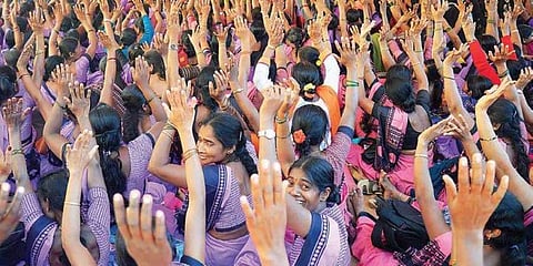 Anganwadi workers at a protest| Representative Image