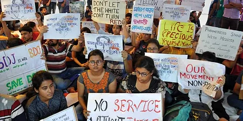 Health services in the state-run hospitals remained partially disrupted due to the 'cease work' by junior doctors