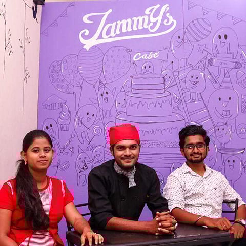 The young entrepreneurs Deepshika A, Ajith Kumar K and Jaganath B M
