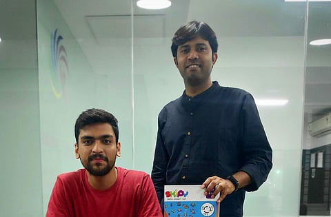 Ajay Das (right), co-founder of Skipy which is a play kit for children