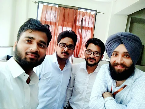 From right to left - Prof. Gurjot SIngh Gaba, Deepak Singh Bisht, Pawan Kumar Raghav and Vikas Singh (Pic: LPU)
