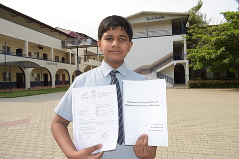 M Rajeshwar from Asian Christian High School proved his theorem right