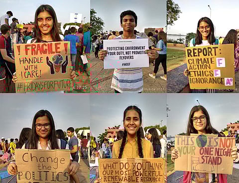Under the sweltering evening sun, we interacted with students from schools across the city who showed up with placards in their hands and loud protests on their lips (Pic: Express)