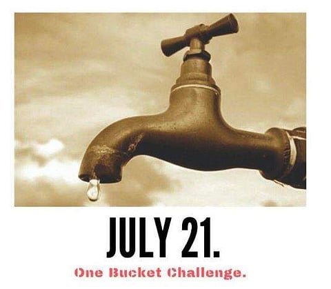 The challenge is to, just for a day, on Sunday, July 21, make use of only one bucket of water through the day (Pic: Twitter)