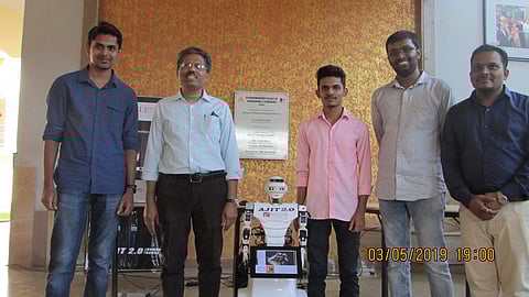 Team of students, professor and guide who built Ajit 2.0 (Pics: Karthik Holeyannavar)