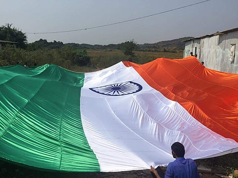 This 20x30 feet flag was crowdfunded by the Chennai Tricolour Initiative