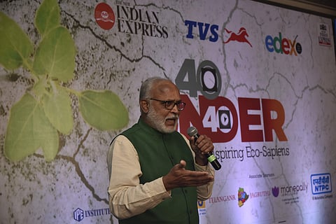 Manikonda Vedakumar speaking at Edex's 40 Under 40 eco-conclave