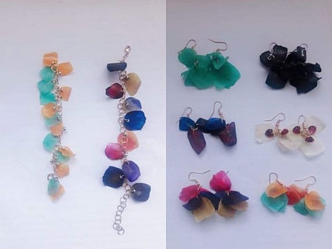 The fish scale earrings made by the students (Pic: Mahaalakshmi A)