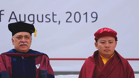 Co-founders of the Naropa Fellowship, Dr Pramath Raj Sinha and His Eminence Drukpa ThuKsey Rinpoche (Pic: Prajanma Das | Express)