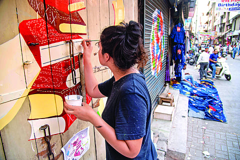 This duo  transformed the look and feel of an old merchant locality in Pune by jazzing up the shutters (Pic: Panchsheel Gaikwad)