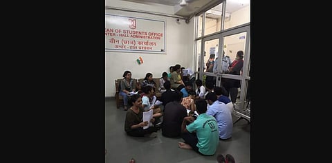 EC members in front of Umesh Kadam's office