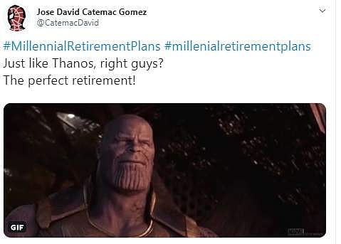 Millennials across the world stormed Twitter with suggestions how they would like to retire (Pic: Twitter)