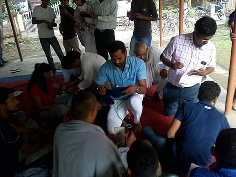 The medical team check on the students (Pic: Vishwanath)