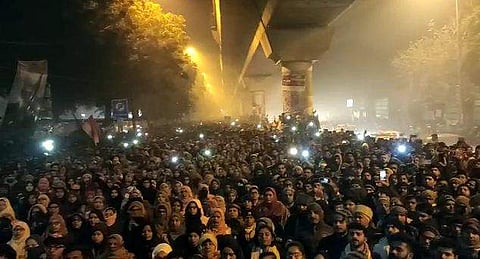 The students had to stop the programme just after midnight as it became hard to control the swelling crowd (Pic: Screengrab)