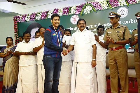 Jeswin Joseph with Tamil Nadu Chief Minister
